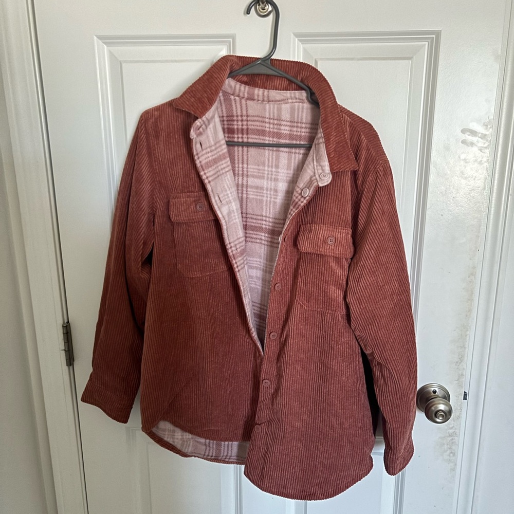 Reversible Shirt Jacket - Rust - L